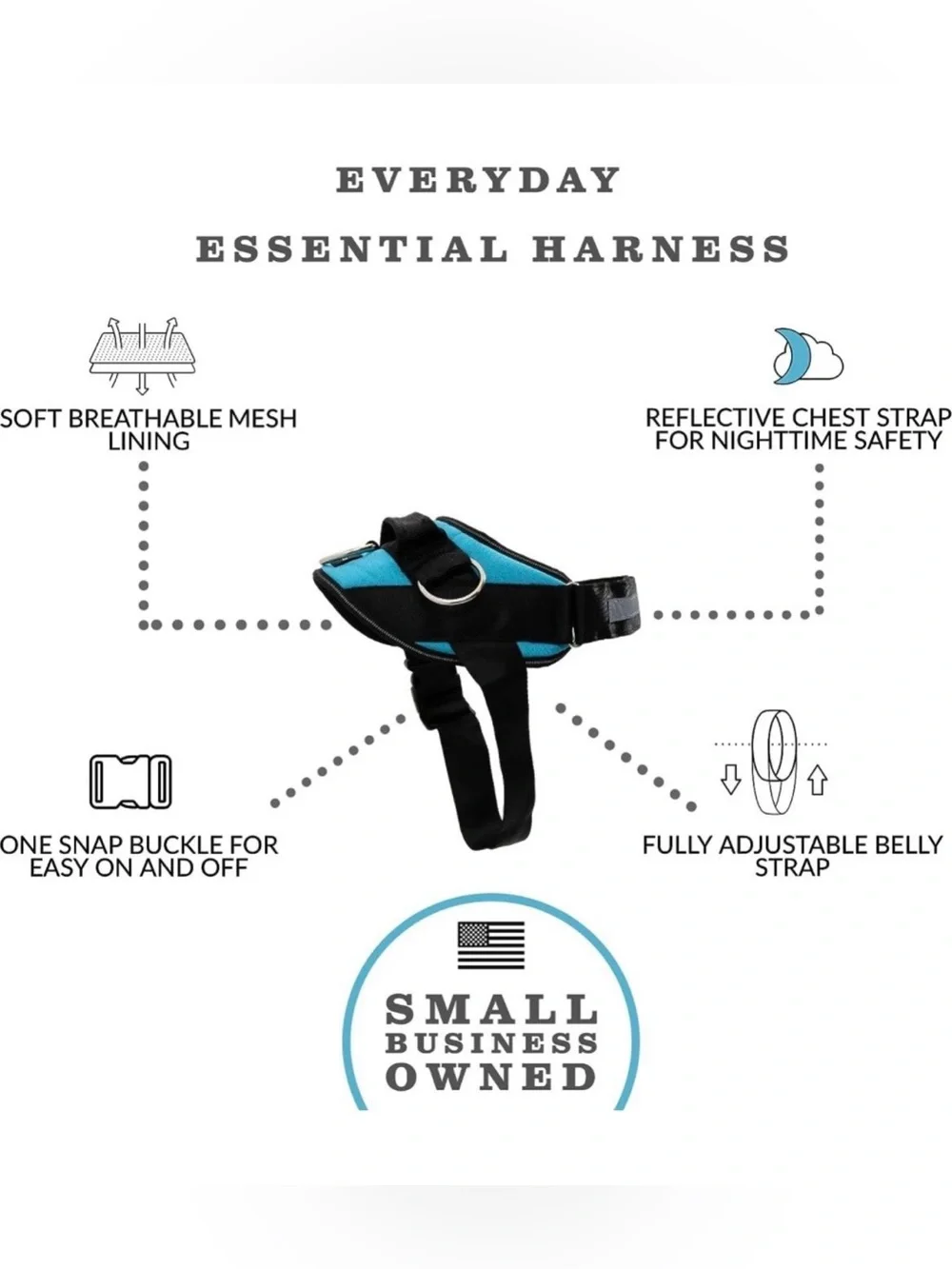 ShawnCo Essential Dog Harness, No-Pull Pet Vest with 3 Leash Clips, No Choke